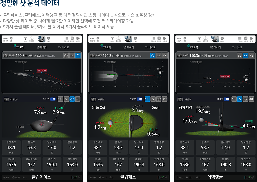 정밀한 샷 분석 데이터